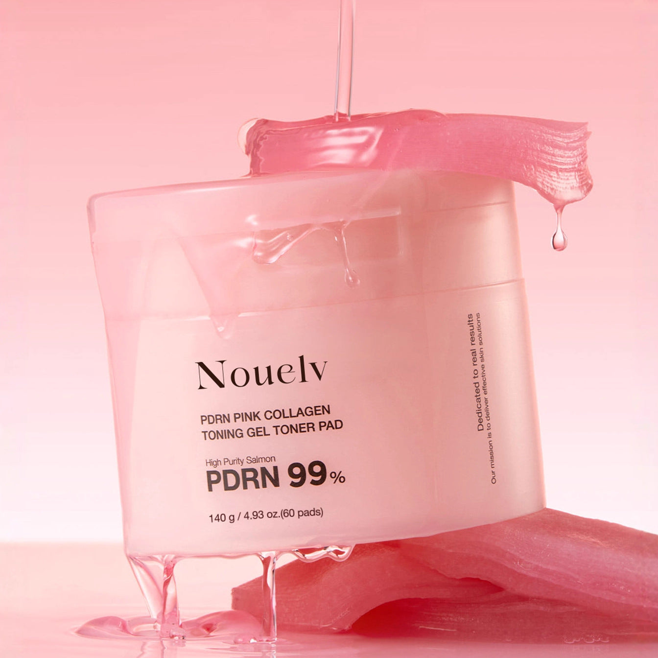 Nouelv Salmon DNA PDRN Pink Collagen Jelly Pads – Korean Wet Compress Toner Pads